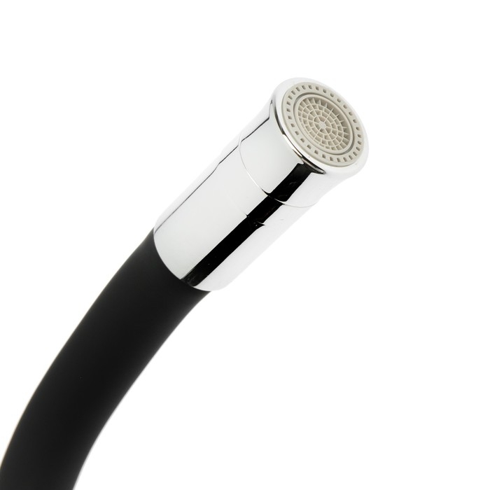 Смеситель для кухни Accoona A4890F-5, однорычажный, гибкий излив, черный/хром