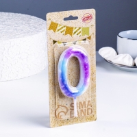 Свеча в торт на шпажке "Галактика", цифра 0, 9 см, ГИГАНТ Свеча в торт на шпажке "Галактика", цифра 0, 9 см, ГИГАНТ