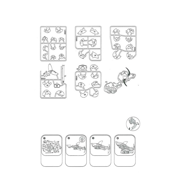 3D пазл кристаллический &laquo;Акула&raquo;, 40 деталей, световые эффекты, работает от батареек