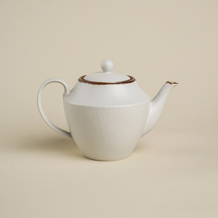 Чайник заварочный фарфоровый SL Home &laquo;Волна в камне&raquo;, 1 л, 22&times;13&times;15,5 см, цвет белый