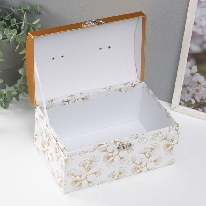 Шкатулка картон сундучок Шкатулка картон сундучок "Узор золотом" набор 3 шт 26х18х16,5 24х16х14,5 22х14х12,7 см