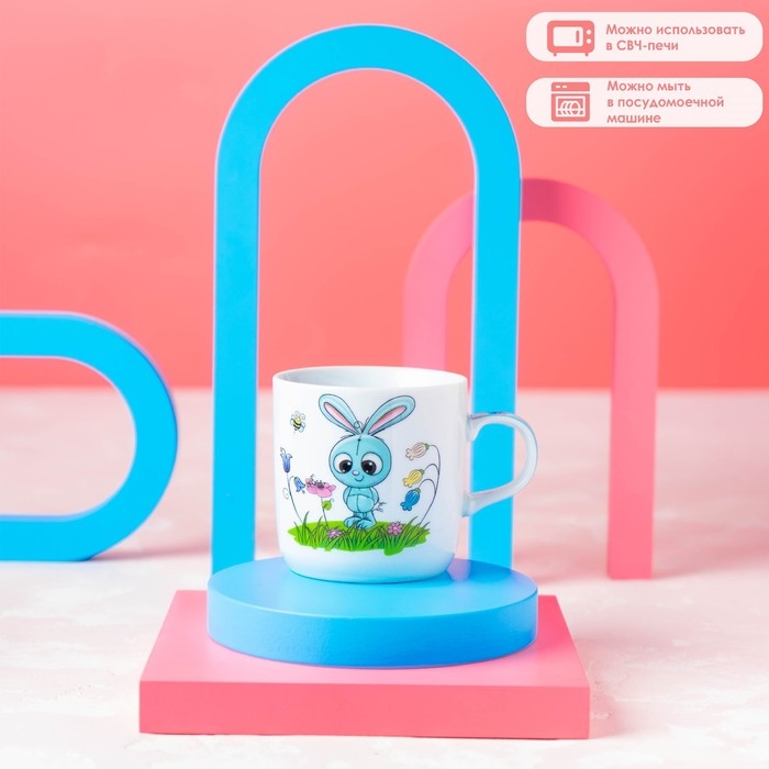 Набор детской посуды из керамики Доляна &laquo;Крош&raquo;, 3 предмета: кружка 230 мл, миска 400 мл, тарелка d=18 см