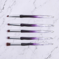 Набор кистей для макияжа &laquo;Luminous&raquo;, 10 предметов, PVC - чехол, цвет чёрный/фиолетовый