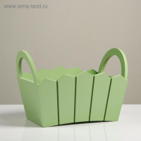 Кашпо деревянное 25,5&times;16,5&times;17,5 см "Мария", ручки боковые, МДФ, оливка