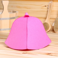 Шапка для бани "Классическая" розовая экофетр Шапка для бани "Классическая" розовая экофетр