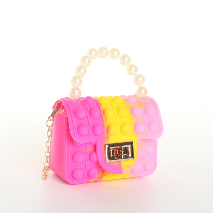 Сумка детская для девочки на замке «Выбражулька», pop it, цвет розовый/жёлтый/малиновый Сумка детская для девочки на замке «Выбражулька», pop it, цвет розовый/жёлтый/малиновый