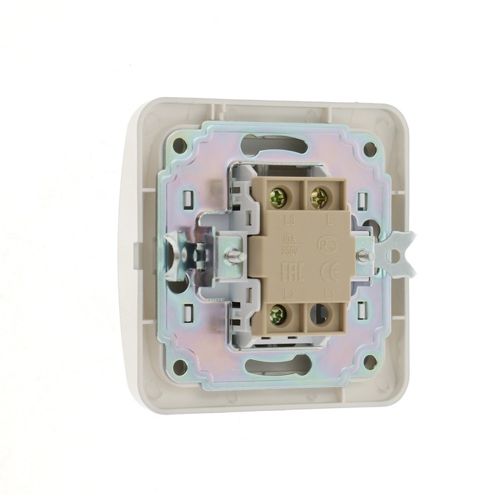 Выключатель Luazon Lighting Выключатель Luazon Lighting "Орион", 10 А, 2 клавиши, скрытый, серебристый