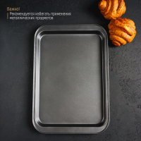 Противень Доляна &laquo;Жаклин. Прямоугольник&raquo;, 42&times;29&times;2 см, антипригарное покрытие, цвет чёрный