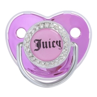 Соска - пустышка силиконовая ортодонтическая &laquo;JUICY&raquo;, от 12 мес., с колпачком, цвет розовый/серебро, стразы