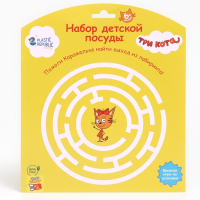 Набор детской посуды ТРИ КОТА &laquo;Обучайка&raquo;, (тарелка, миска, стакан, ложка)