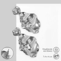 Серьги металл &laquo;Атмосфера&raquo; кувшинка, цвет серебро