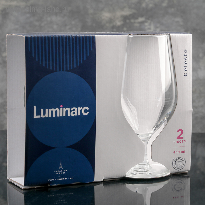 Набор стеклянных бокалов для пива «Селест», 450 мл, 2 шт Набор стеклянных бокалов для пива «Селест», 450 мл, 2 шт