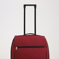 Чемодан малый 52 л (S), &laquo;Фабрика КАРТЕКС&raquo;, отдел на молнии, с расширением, наружный карман, 2 колеса, цвет бордовый