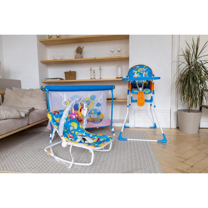 Шезлонг - качалка для новорождённых &laquo;Транспорт&raquo;, игровая дуга, игрушки МИКС
