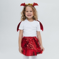 Карнавальный набор &laquo;Зимний дракошка&raquo;, цвет красный: крылья, юбка и ободок
