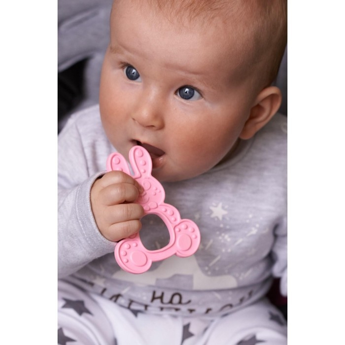 Прорезыватель силиконовый &laquo;Зайка&raquo;, цвет МИКС, КНОПА
