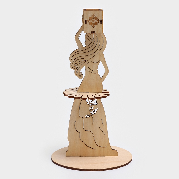 Салфетница деревянная &laquo;Индийская красавица&raquo;, с подставкой под зубочистки, 25&times;13&times;13 см