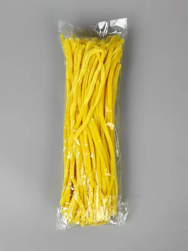 Синельная проволока, набор 100 шт, размер 1 шт 30х0,8 см, цвет желтый