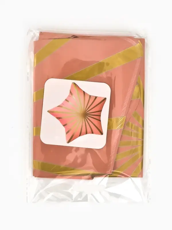 Воздушный шар фольгированный 18" звезда "Грани" цвет розовый сатин, набор 5 штук