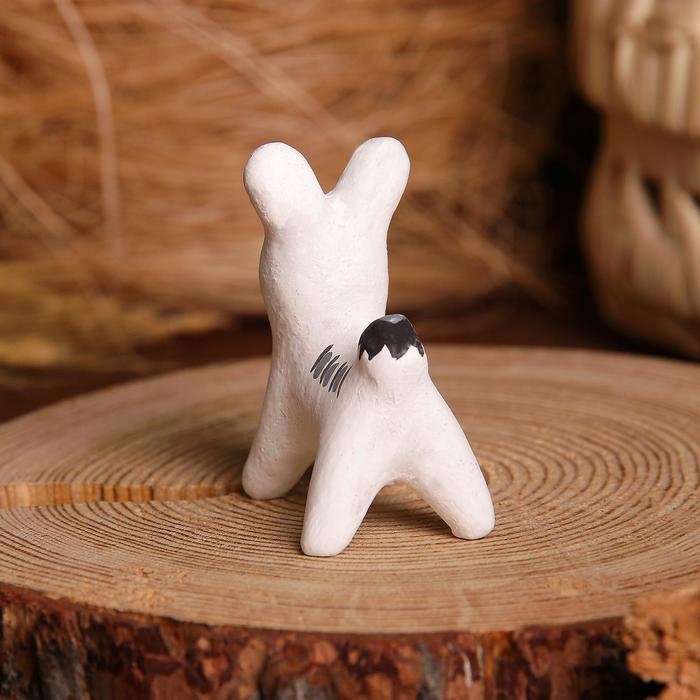 Сувенир &laquo;Зайка&raquo;, белый, серый, 3,5&times;4&times;5,5 см, каргопольская игрушка, микс