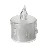 Светодиодная свеча, ночник LED RISALUX &laquo;Морозная&raquo;, 3000К, от батареек AG13, белый, 3.5&times;3.5&times;5 см