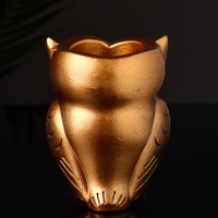 Кашпо "Сова" 10х7 см, цвет бронза