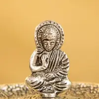 Подставка под благовония "Будда в позе лотоса" алюминий 11х11х7 см