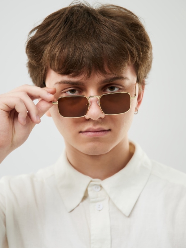 Очки солнечные, uv 385, коричневая линза