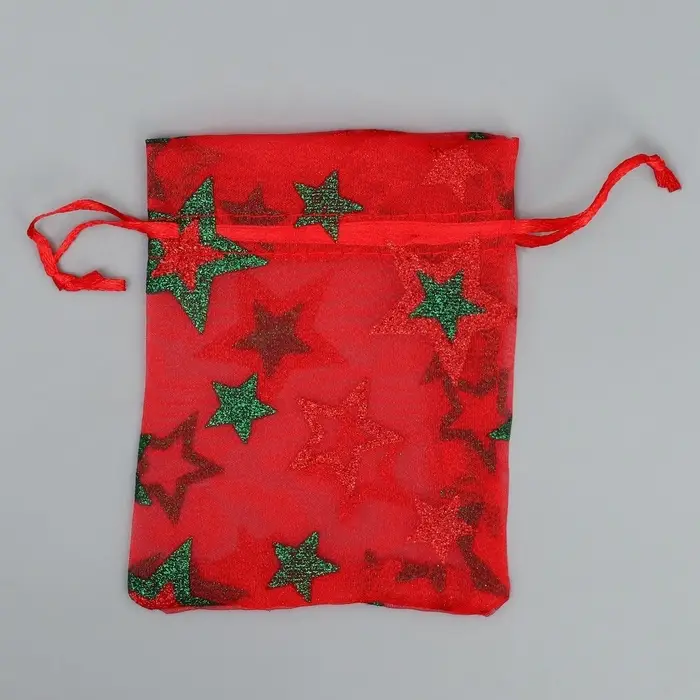 Мешочек подарочный органза &laquo;Звездочки&raquo;, 10 х 12 см +/- 1.5 см