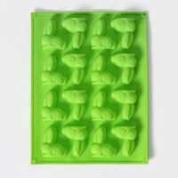 Форма для шоколада Доляна &laquo;Пасхальный кролик&raquo;, силикон, 30&times;23 см, 16 ячеек, цвет МИКС