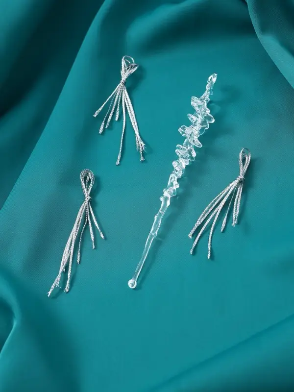 Украшение ёлочное &laquo;Сосулька люкс&raquo; (набор 10 шт) морозец, 14х1,5 см, прозрачный