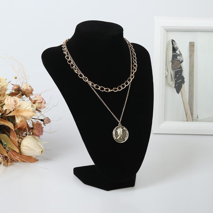 Бюст для украшений, 15,5&times;10&times;21 см, h=21см, цвет чёрный