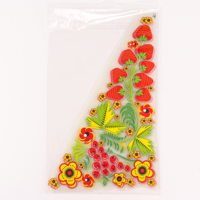 Термонаклейка &laquo;Хохлома ягодки&raquo;, уголок слева, 20 х 35 см, набор 10 шт.