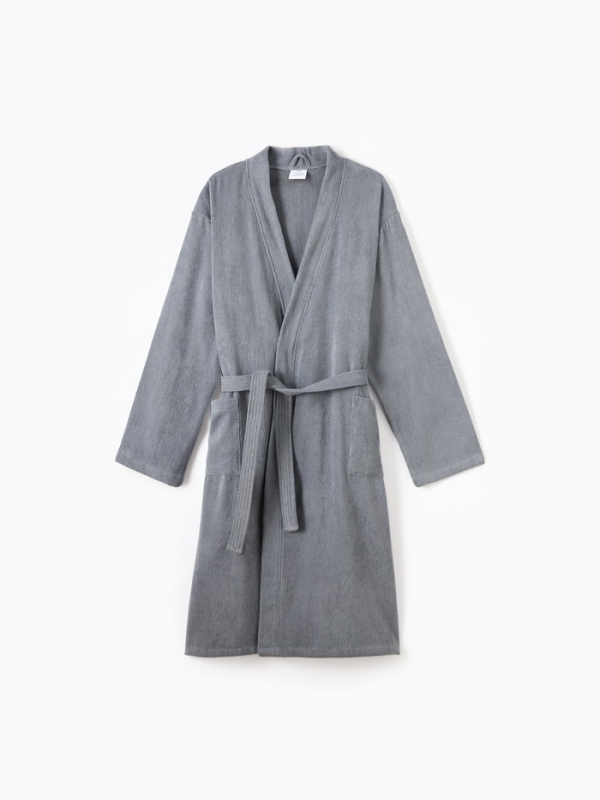 Халат мужской Экономь и Я, цв. серый, р-р 52-54, 100% хл, 340 г/м2