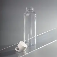 Бутылка для воды Plaske, прозрачная с белой крышкой