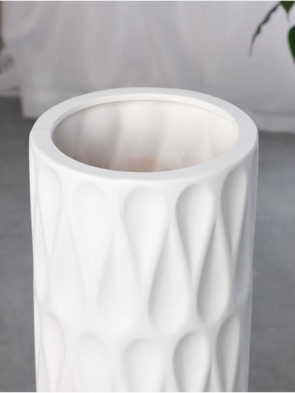 Ваза керамика напольная "Бруно" 58х15 см, белый