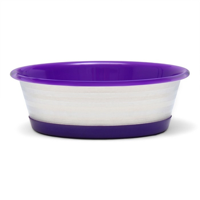 Миска утяжеленная цветная, с силиконовым основанием, 300 мл, фиолетовая