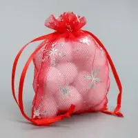 Мешочек подарочный органза &laquo;Танец снежинок&raquo;, тиснение, органза, 10 х 12 см +/- 1.5 см