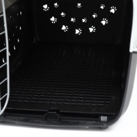 Переноска для животных пластиковая с металлической дверью 47 х 30 х 35 см, вес до 12 кг, серая  9347