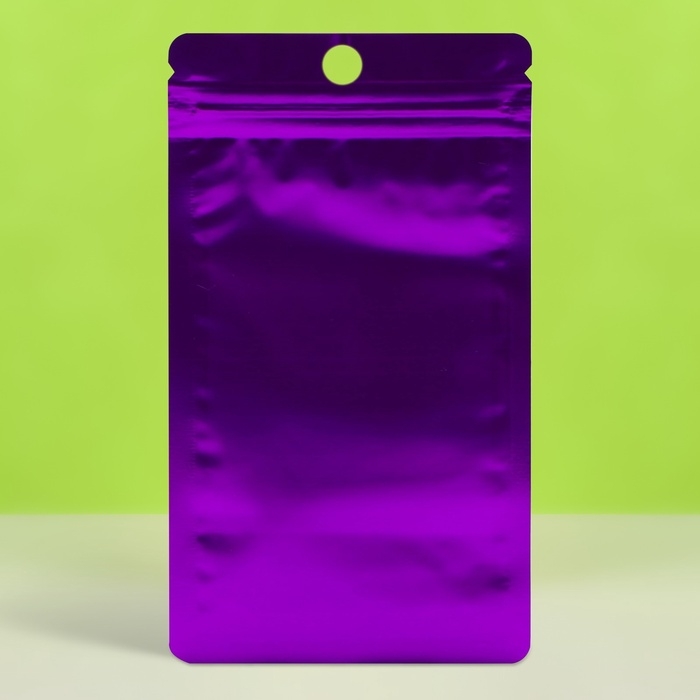Пакет Зип-лок с окном, с еврослотом, фиолетовый, 8 х 12 см набор 20шт      10664558