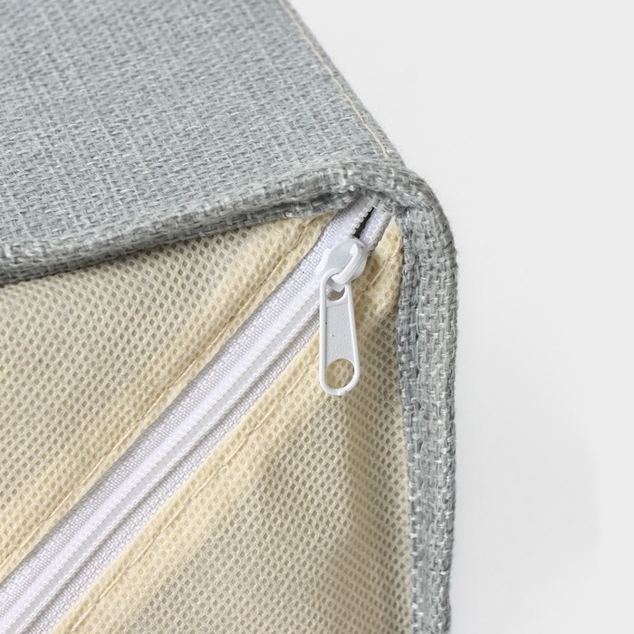 Короб LaDо́m &laquo;Франческа&raquo;, 3 выдвижных ящика, 30&times;20&times;28 см, цвет серо-голубой