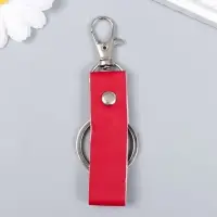 Брелок металл кожзам с карабином "Ремешок - яркий"  7,5х3,2 см