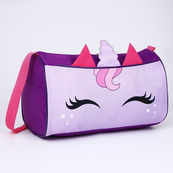 Сумка детская спортивная для девочки «Единорог», 40×21×24 см, сиреневая Сумка детская спортивная для девочки «Единорог», 40×21×24 см, сиреневая
