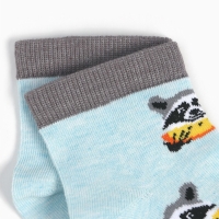 Носки женские "Еноты с арбузом", цвет голубой, размер 38-40