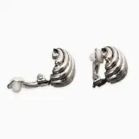 Клипсы "Винтаж" ракушка, цвет чернёное серебро