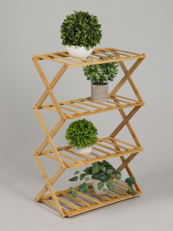Подставка для цветов Greengo, 4 полки, 50 &times; 25 &times; 68 см, напольная, бамбук