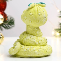 Новый год. Символ 2025. Фигура "Змея Марфа" лимонная, 8х7х6см