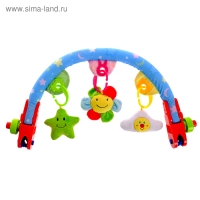 Дуга игровая мягкая на кроватку, коляску &laquo;Мягкие друзья&raquo;, 27 - 38 см, погремушки, 3 игрушки