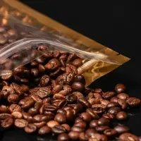 Пакет дой-пак, матовый, золотой, с прозрачной стенкой,14 х 20 х 8 см