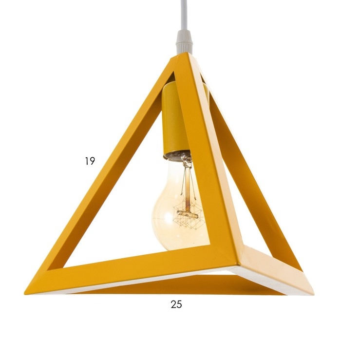 Светильник BayerLux Подвес "Треугольник" 1x40Вт E27 желтый 16х16х18-116 см